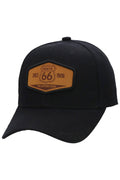 Historic Route 66 Emblem Velcro Black/Tan Baseball Cap