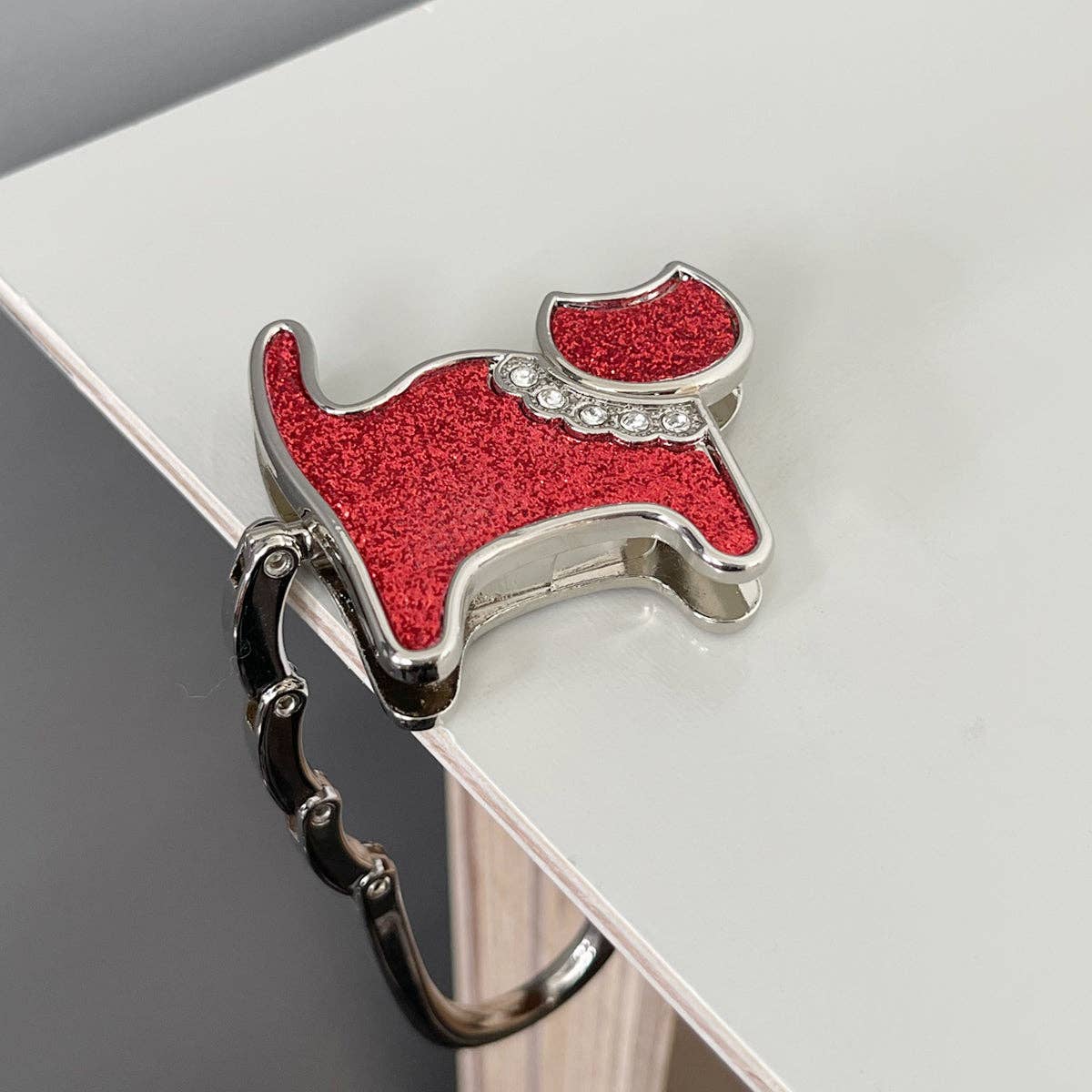 Foldable Purse Hook Hanger: Purple Baguette