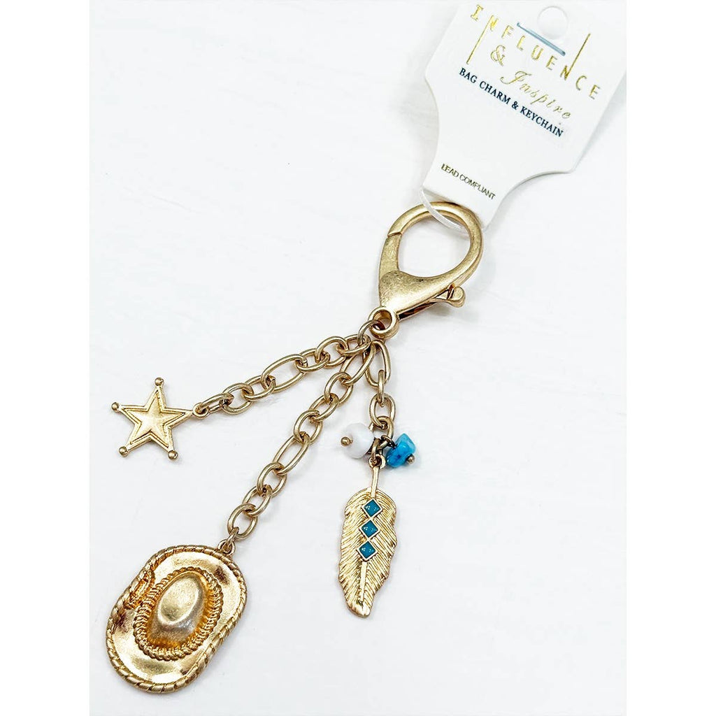 Western Style Metal Bag Charm and Key Chain