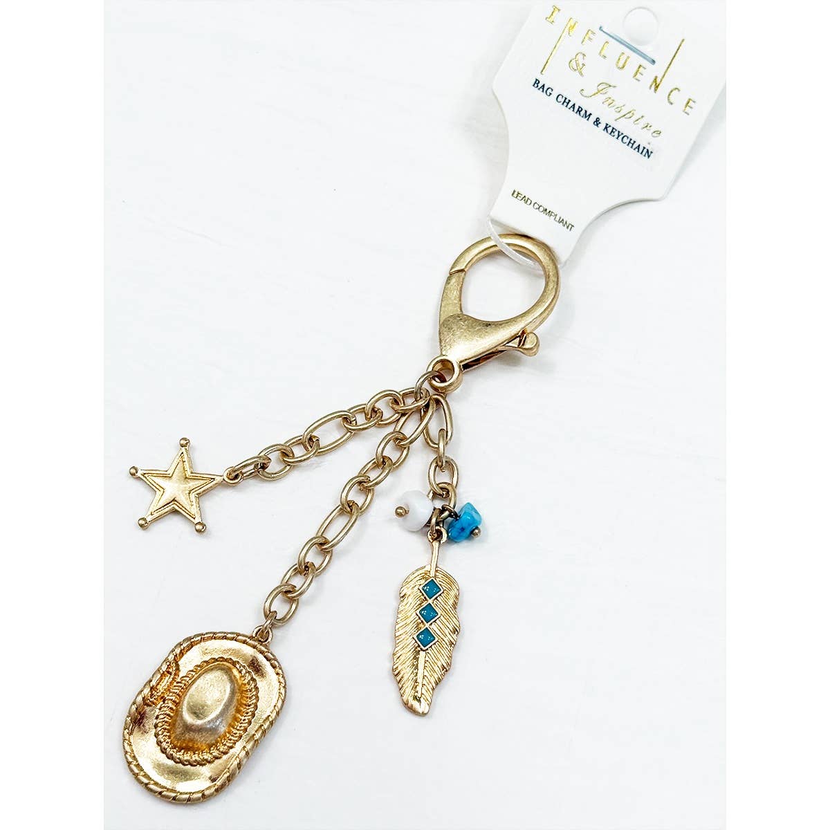 Western Style Metal Bag Charm and Key Chain