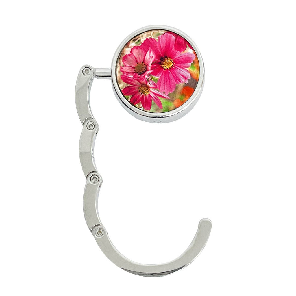 Foldable Handbag Hanger: Pink Daisies