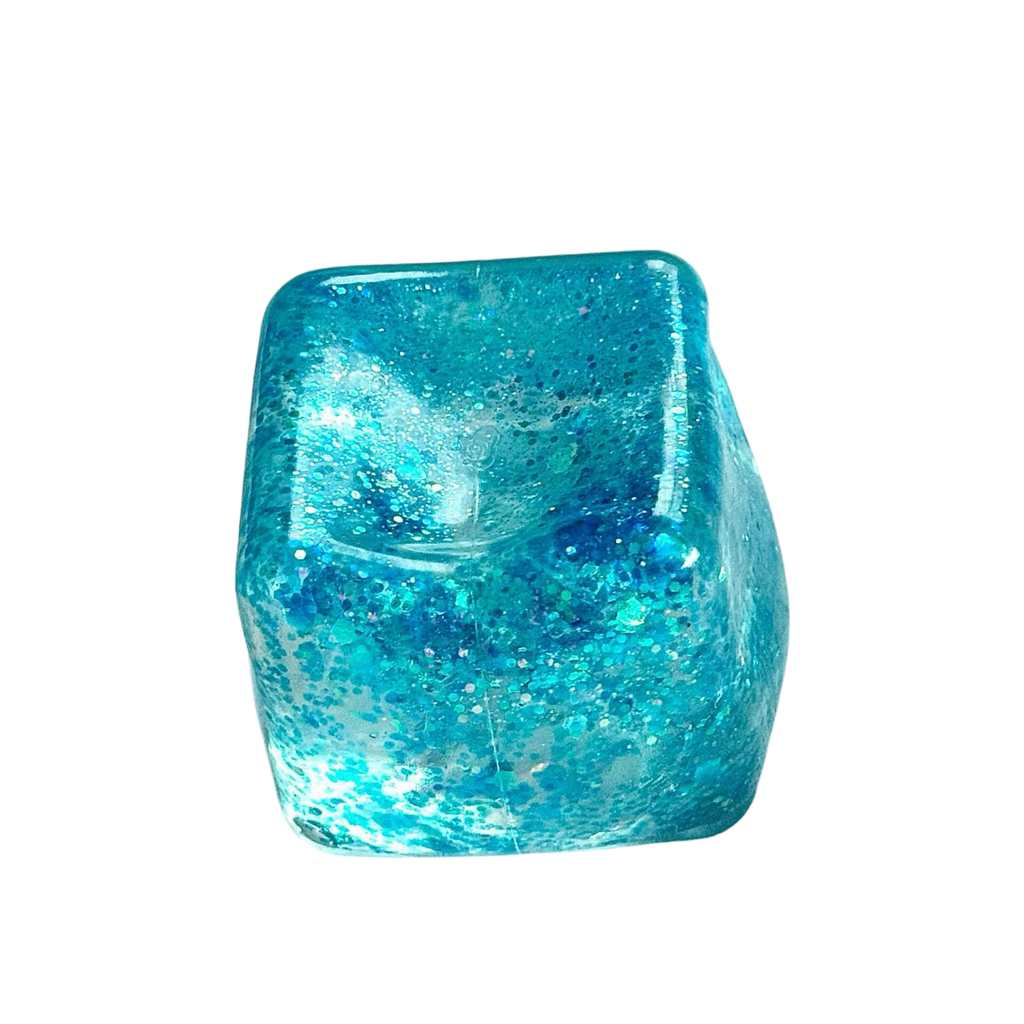 Glitter Ice Cube Squishy Toy Slow Rising Stress Relief Squeeze Toy