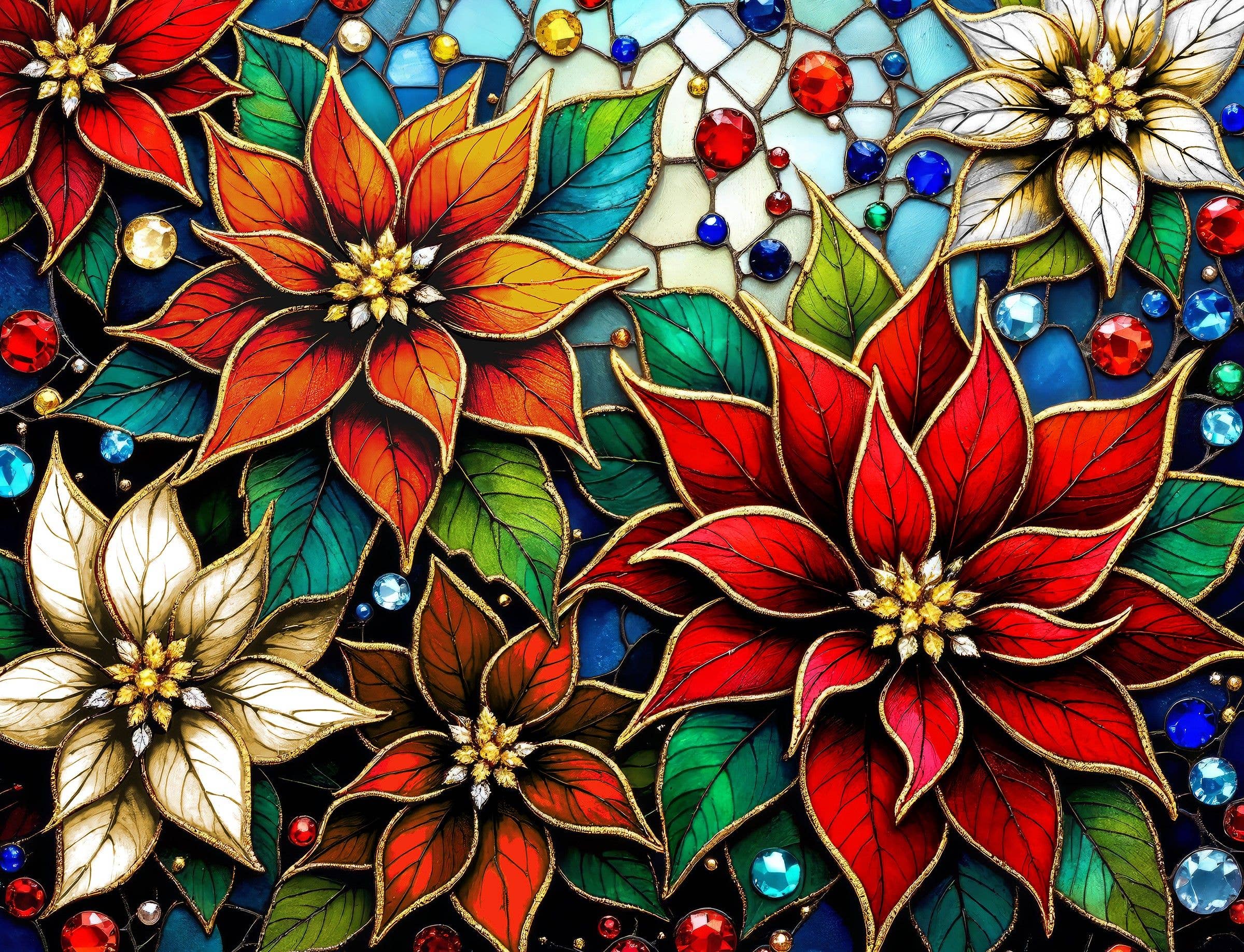 Glazing Poinsettias 1000 Piece Jigsaw Puzzle