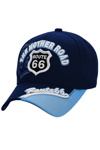 Route 66 The Mother Road Arc Logo Cap/Hat Navy Blue