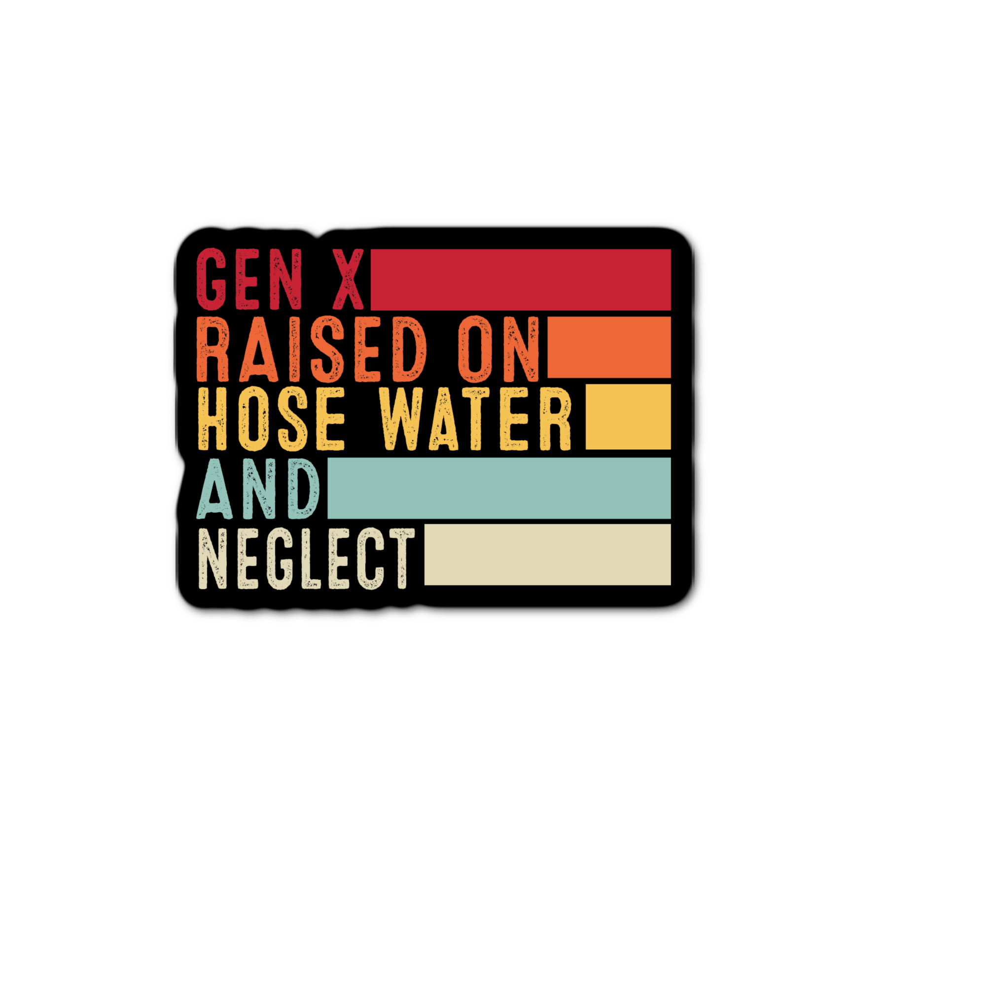 Gen X Colorful black Background sticker