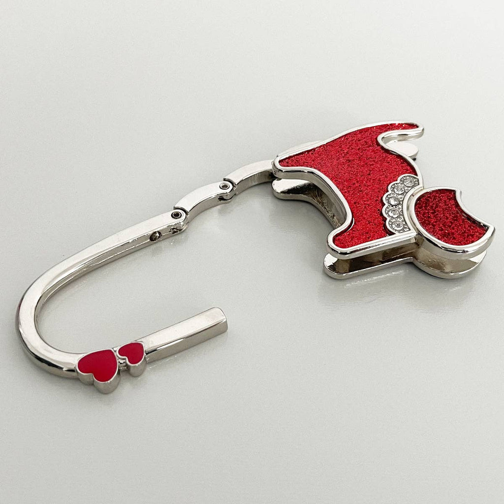 Foldable Purse Hook Hanger: Purple Baguette