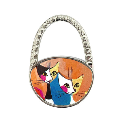 Foldable Purse Hook Hanger: Purple Baguette