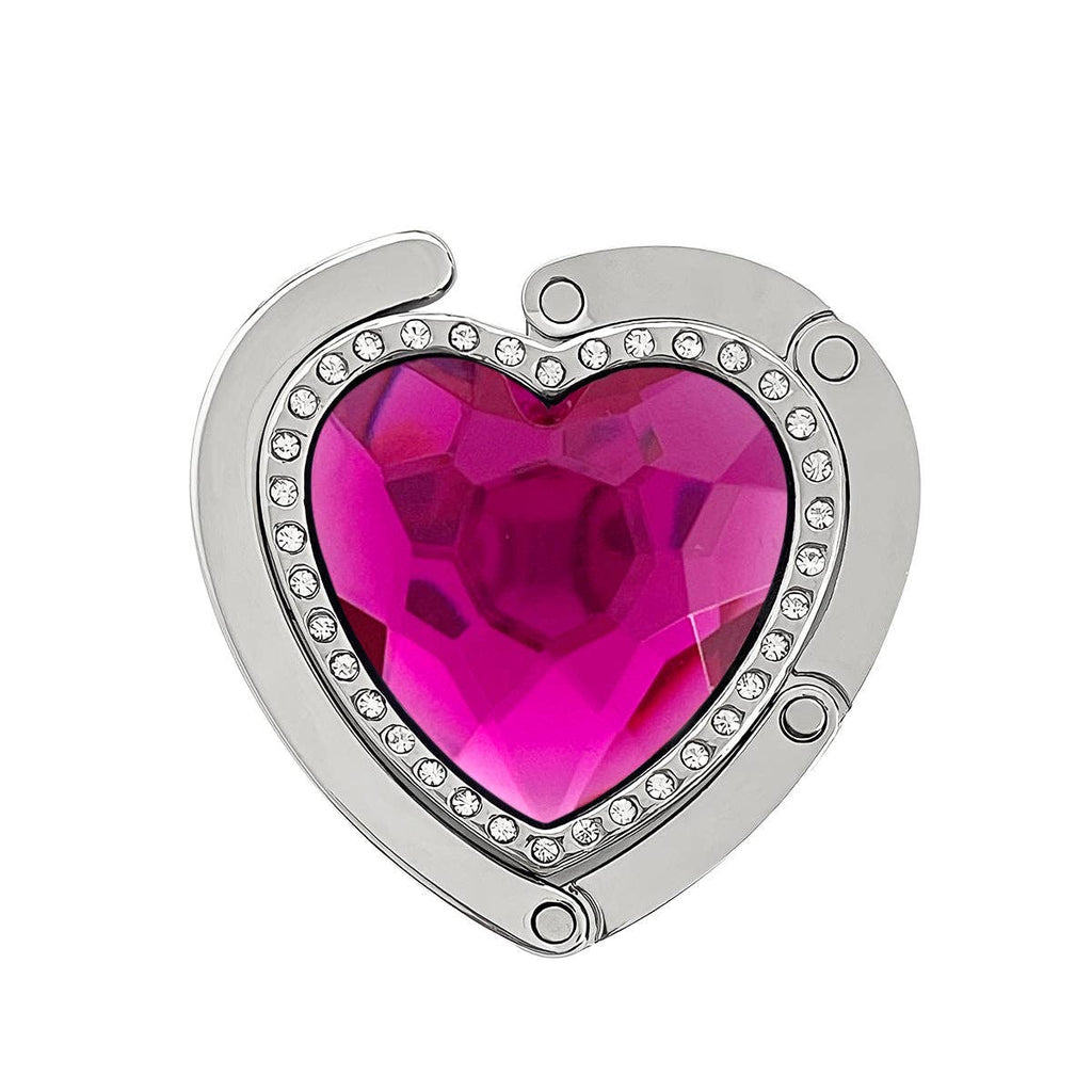 Wrapables Heart Shaped Purse Hook Hanger with Rhinestones: Pink