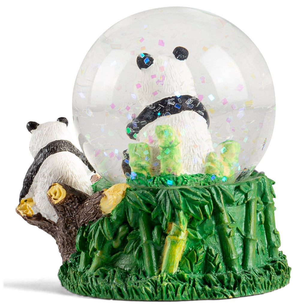 Bamboo Panda 3" x 3" Miniature Resin Stone Snow Globe