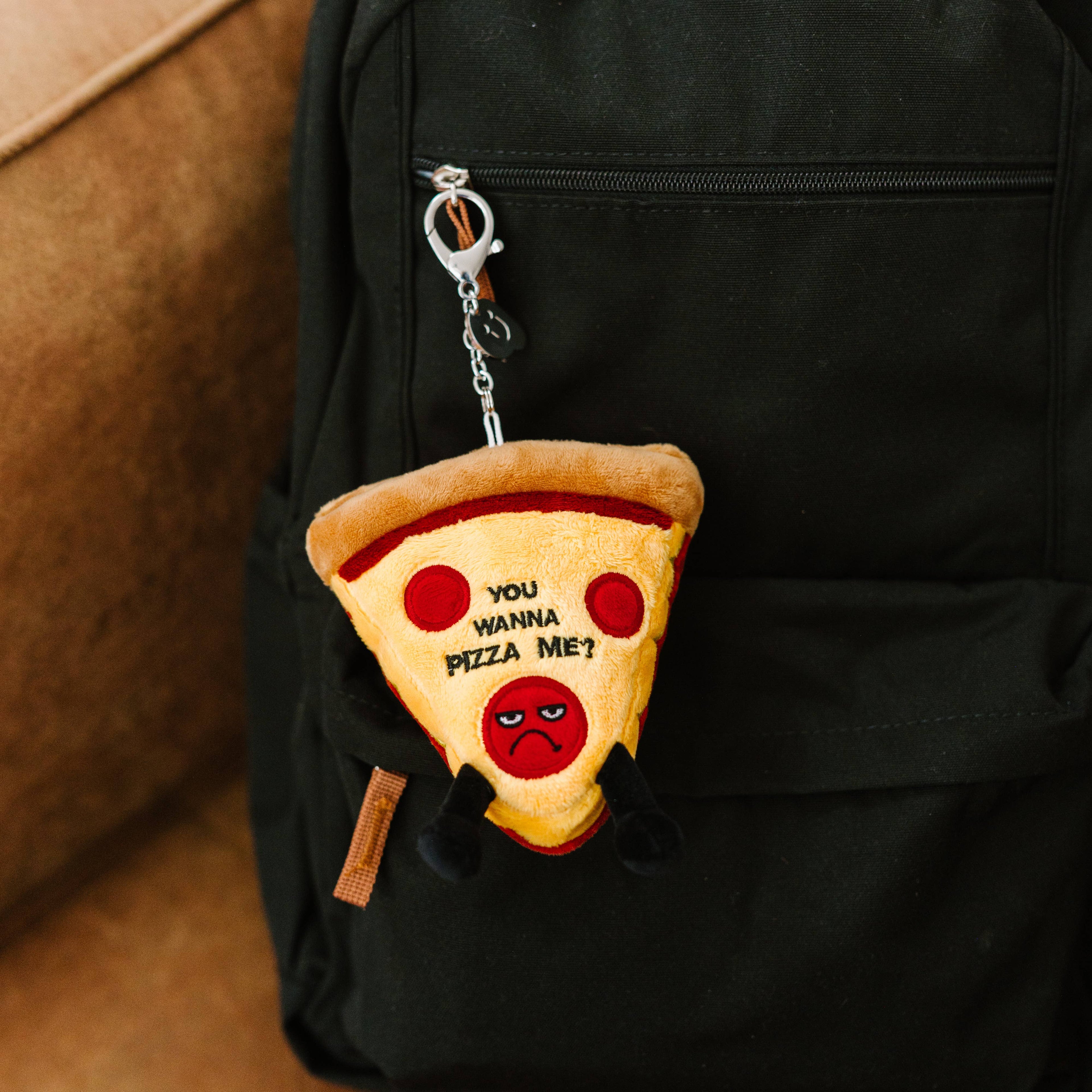You Wanna Pizza Me Funny Plush Bag Charm