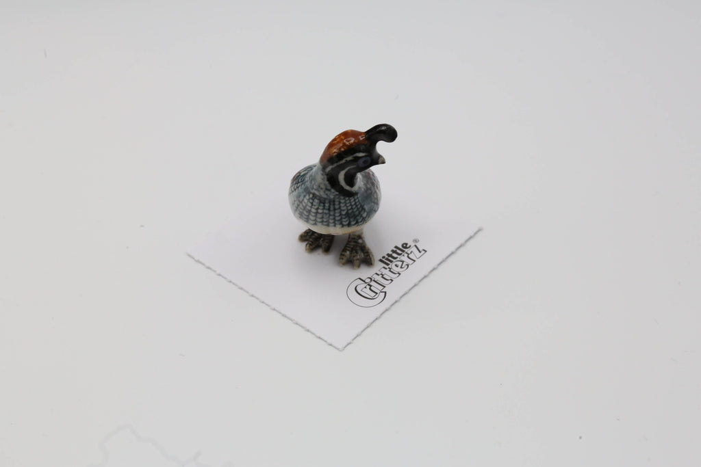Sage Gambel's Quail Porcelain Decorative Figurine Miniature