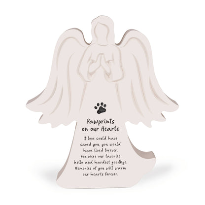 Pawprints On Our Hearts Angel Wood Sign