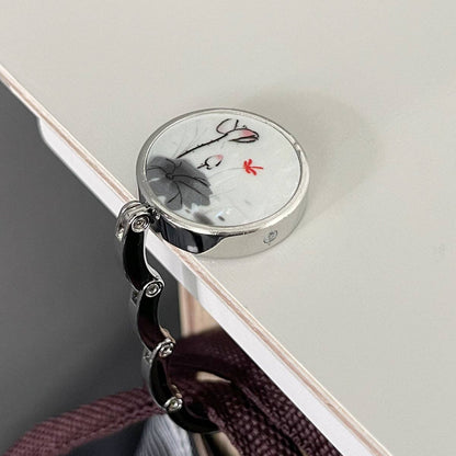 Purse Hook Hanger, Foldable Handbag Table H: Sunflower