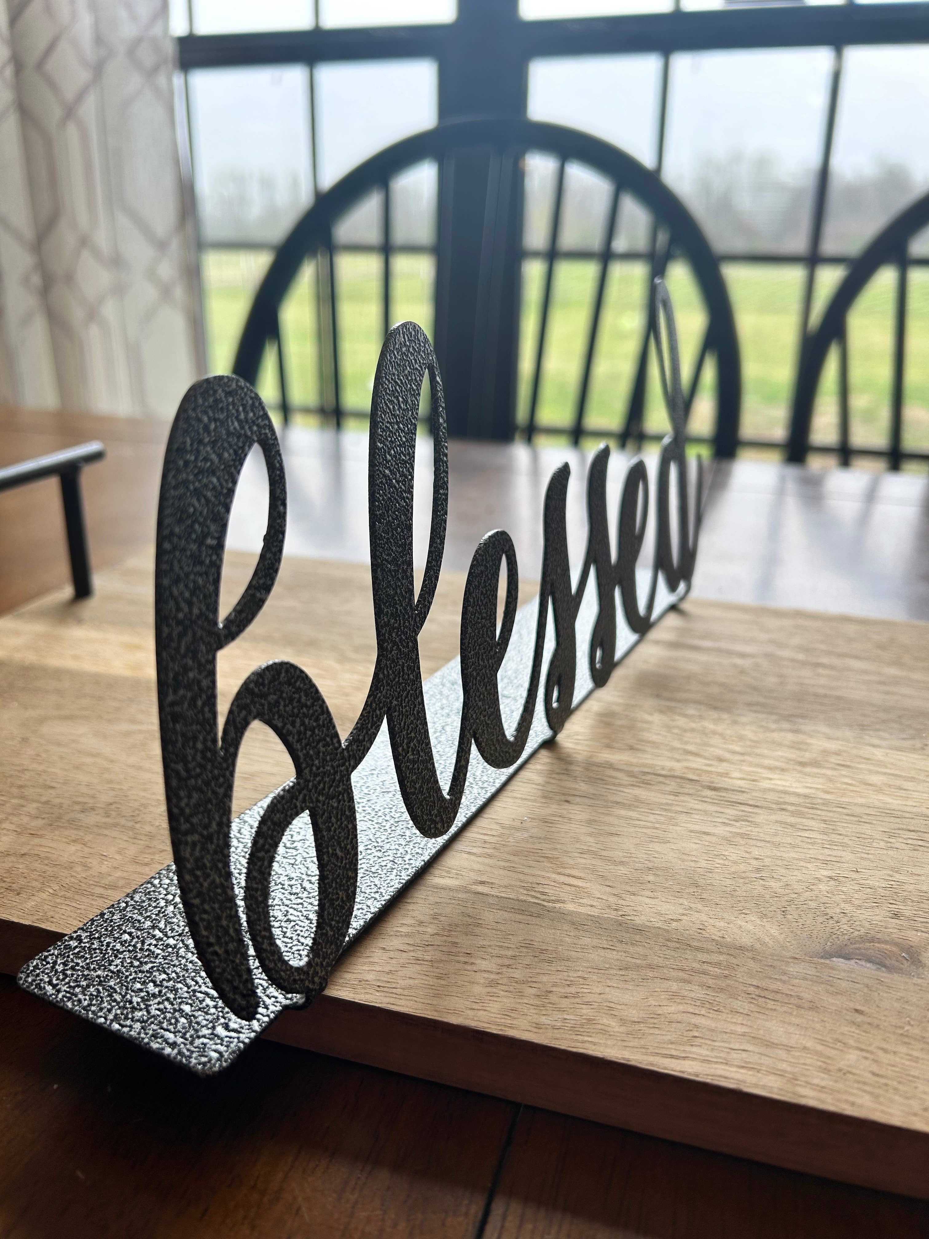 Blessed Metal Tabletop Sign
