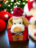 Mini Dog Plush Hanging Ornament in Cute Christmas Bag