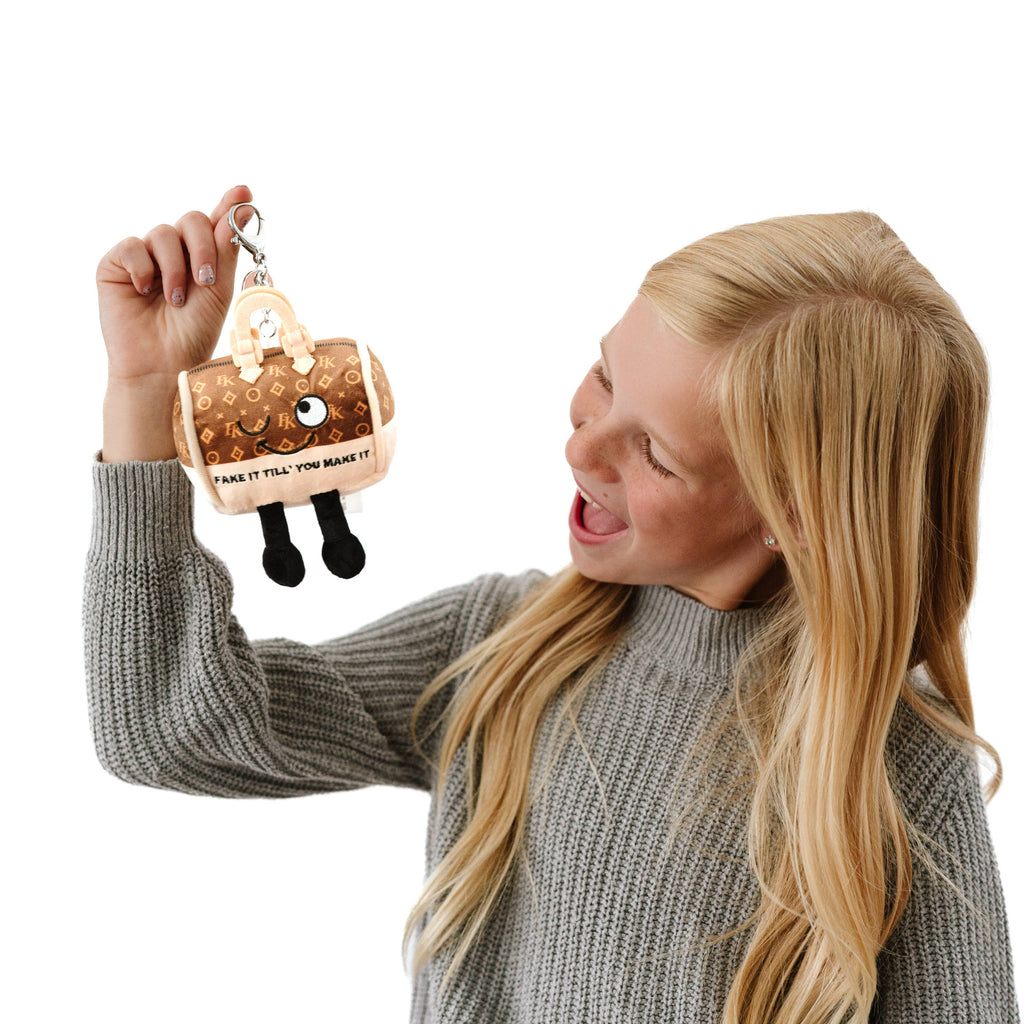 Fake It Til You Make It Funny Plush Bag Charm
