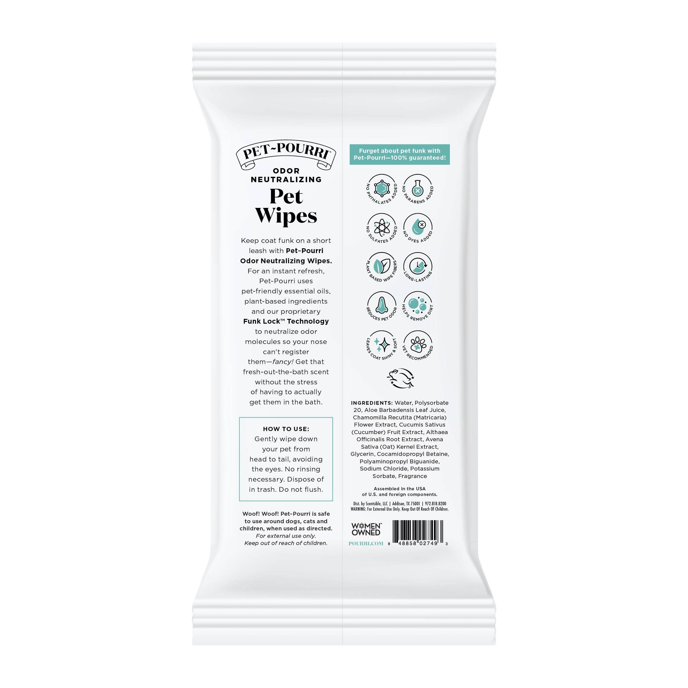Pet Coat Wipes - 50ct - Pawsitively Fresh Scent