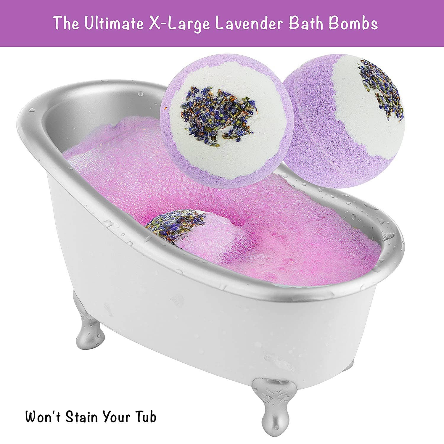 Bath Gift Basket Set: Relaxing Lavender Home Spa Kit Set
