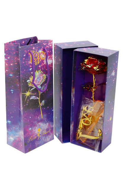 Holographic LED Light-Up Galaxy Rose Gift Box