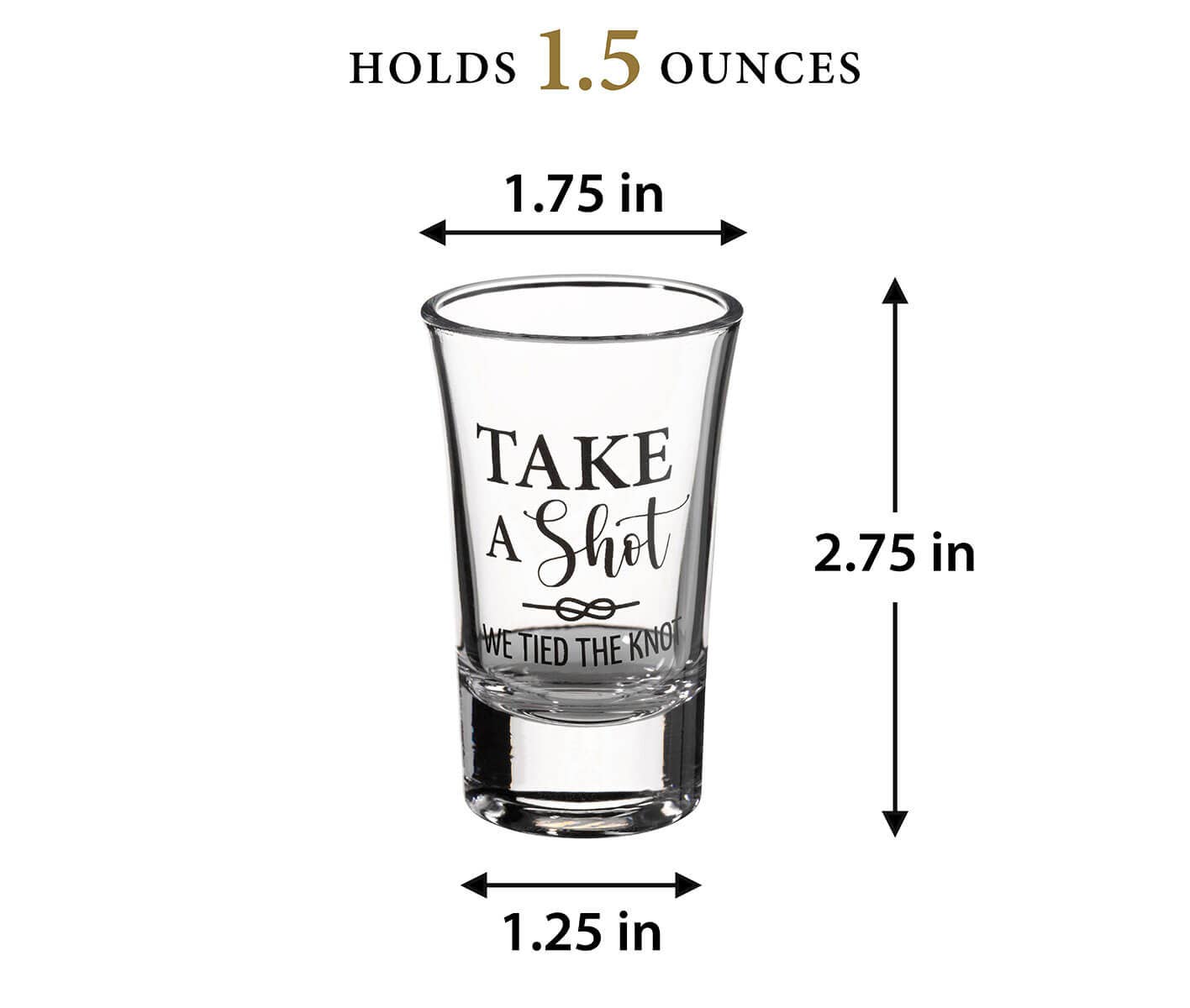 Tied the Knot Wedding Day Shot Glass