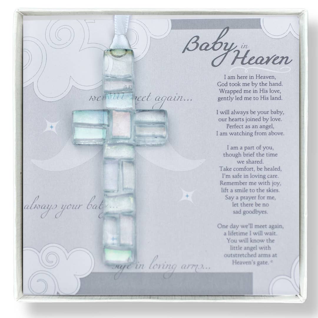 Baby in Heaven Infant Memorial Clear Mosaic Cross