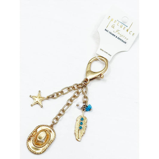 Western Style Metal Bag Charm and Key Chain