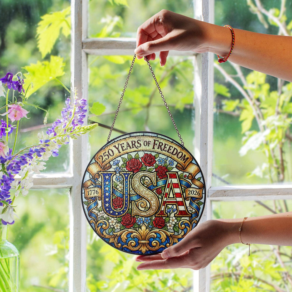 USA Stained Glass Suncatcher