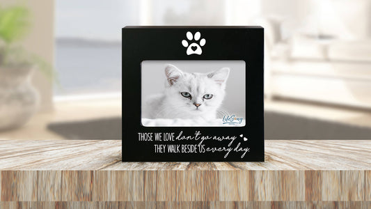 Never Forgotten Wood Pet Cremation Urn with Photo