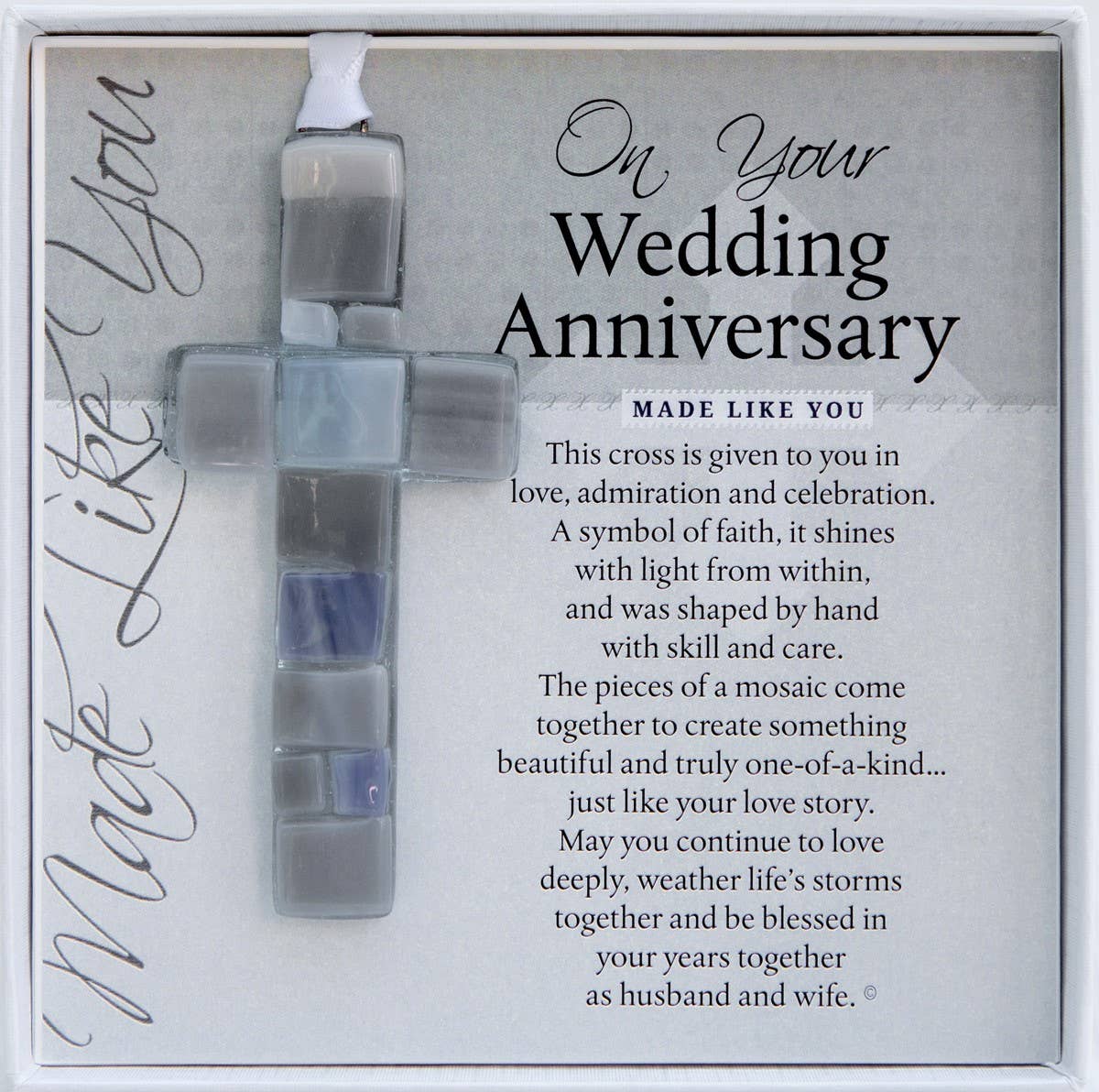 Wedding Anniversary Gift USA Handmade Glass Cross