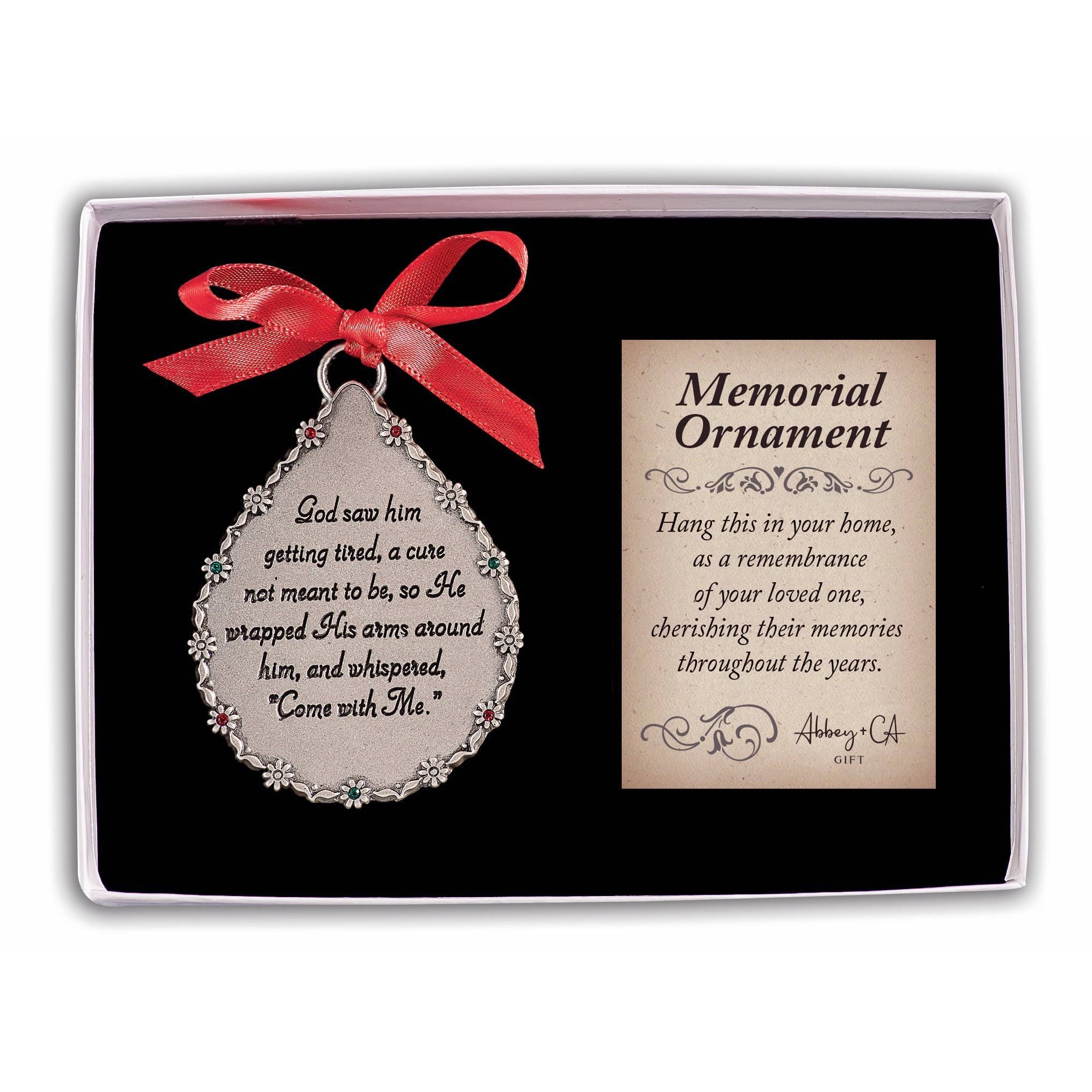 God Saw Him Memorial Tear Ornament