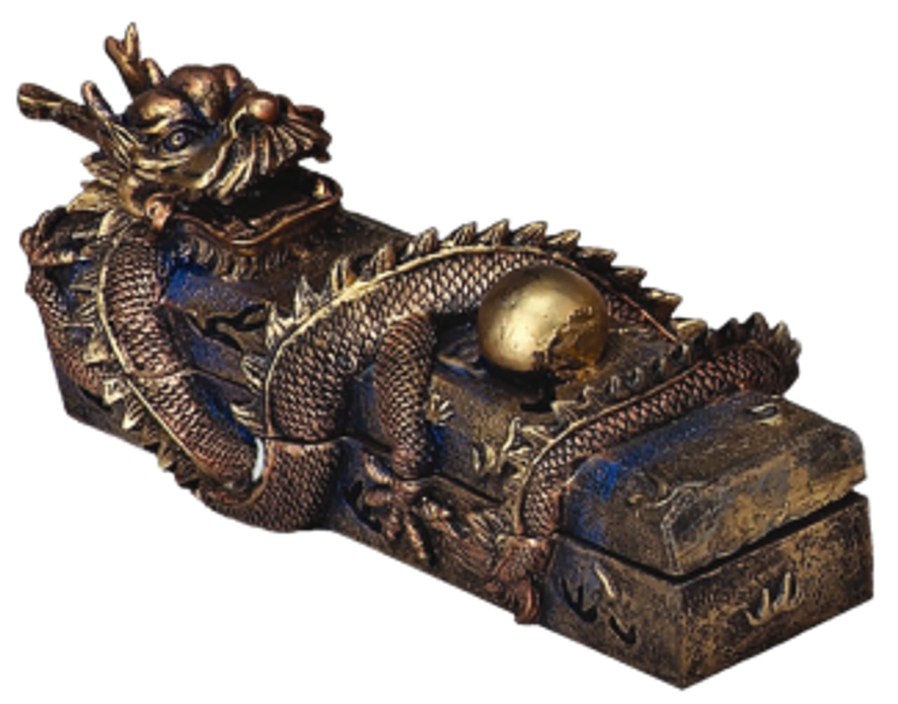 Gold Dragon Coffin Incense Burner