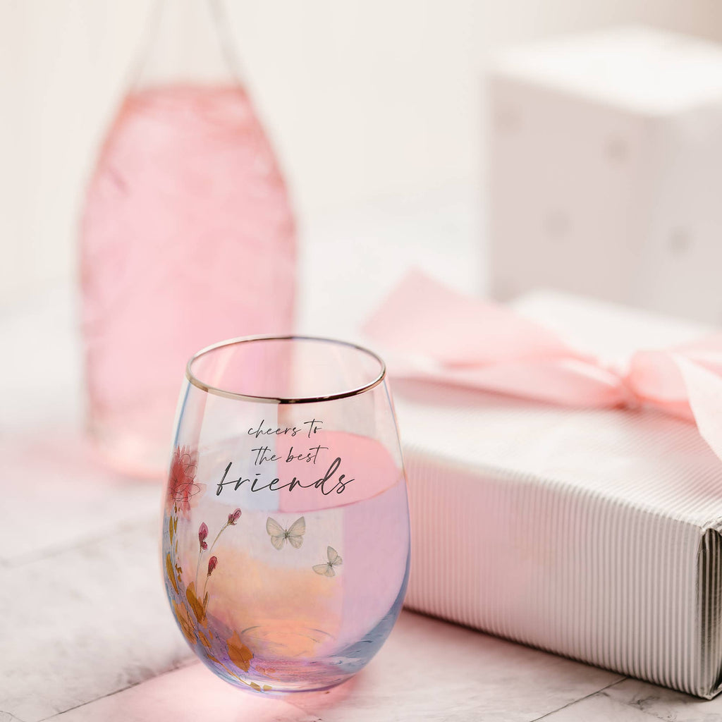 Cheers To the Best Friends Stemless Wine Glass