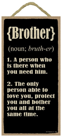 Brother Definition Sign Brother Dictionary Definition Wood Sign – Dreams and Rainbows Gifts and ...
