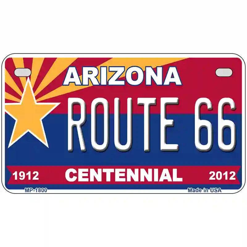 Arizona Centennial Route 66 Metal Novelty License Plate