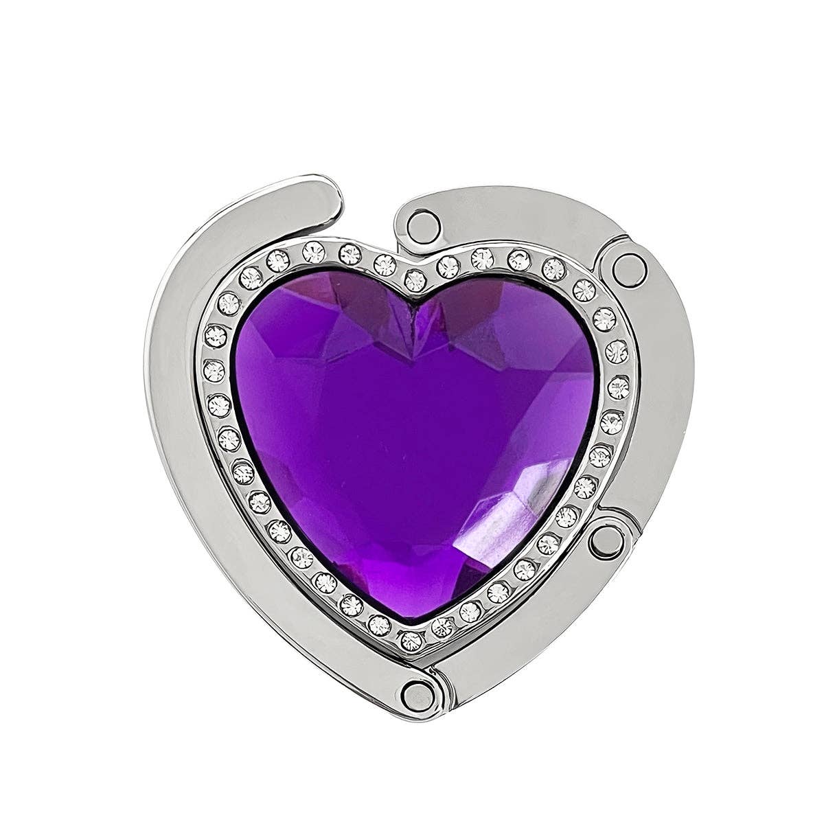 Wrapables Heart Shaped Purse Hook Hanger with Rhinestones: Purple