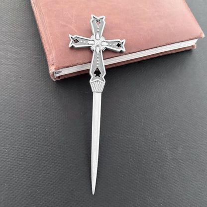 Cross w/Cutouts Vintage Pewter Letter Opener