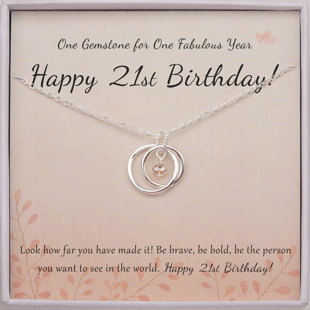 Happy 21st Birthday! Sterling Silver Necklace