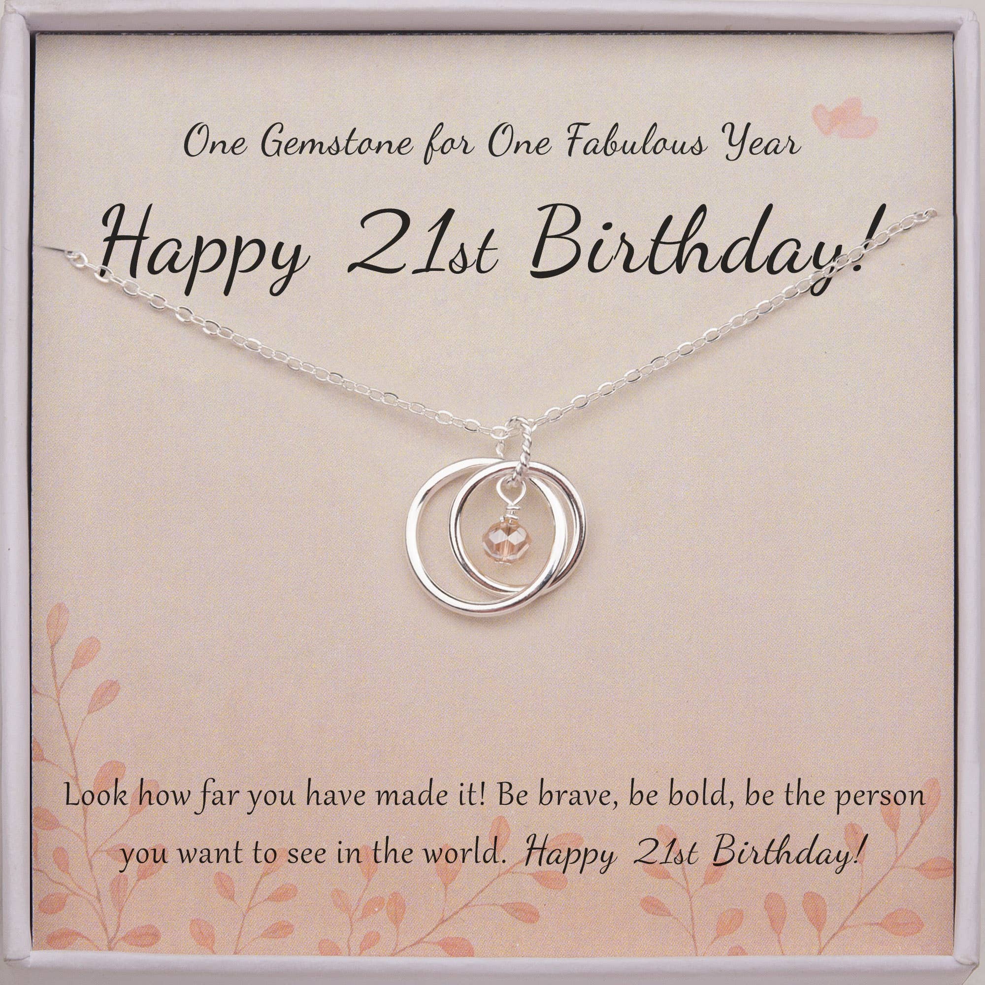 Happy 21st Birthday! Sterling Silver Necklace