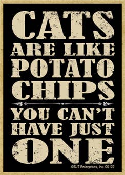 Cats Are Like Potato Chips You Can't Have Just One Magnet