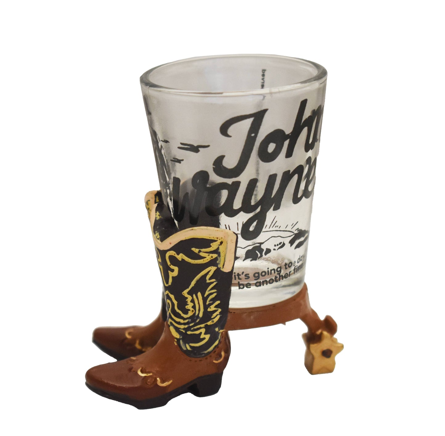 John Wayne Shot Glass Boot Stand