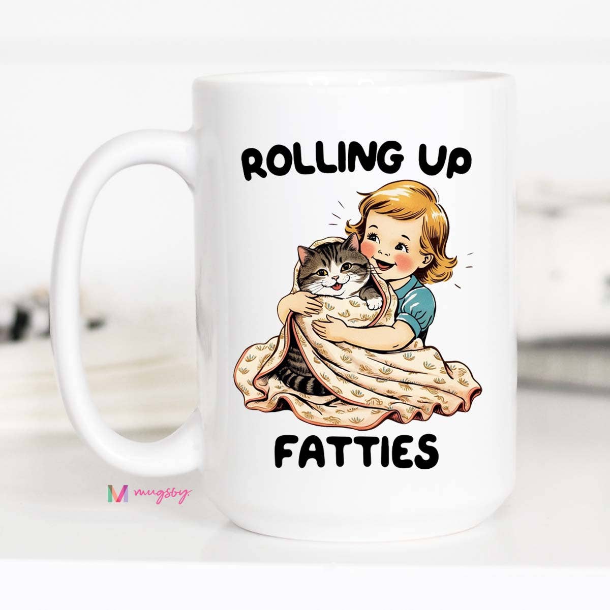 Rolling Up Fatties Funny Coffee Mug, 11oz