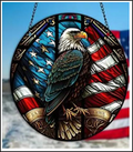 Flag and Eagle Acrylic Suncatcher