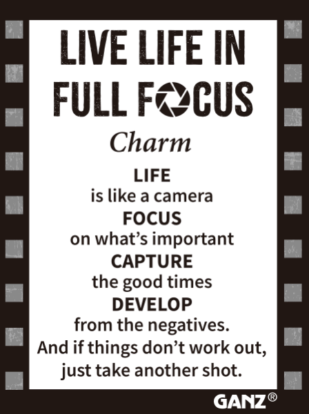 Live Life in Full Focus Camera Pocket Charm