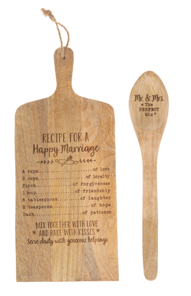 Recipe for a Happy Marriage Board and Towel Set