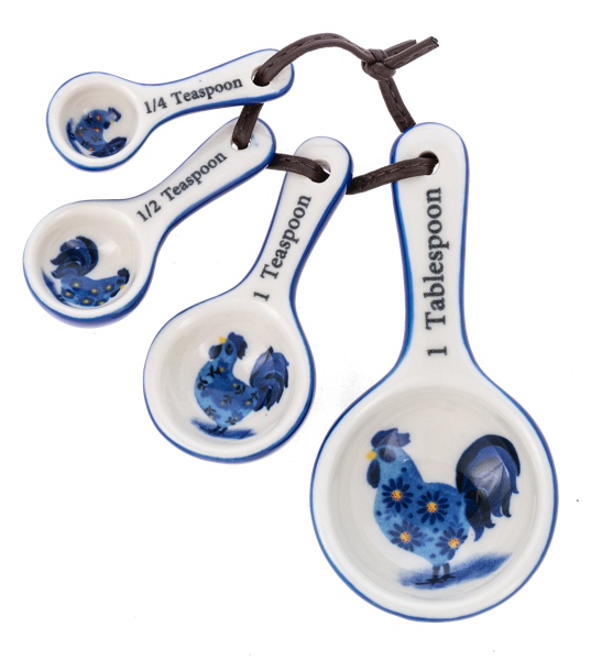 Blue Rooster Measuring Spoons Set/4