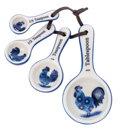 Blue Rooster Measuring Spoons Set/4