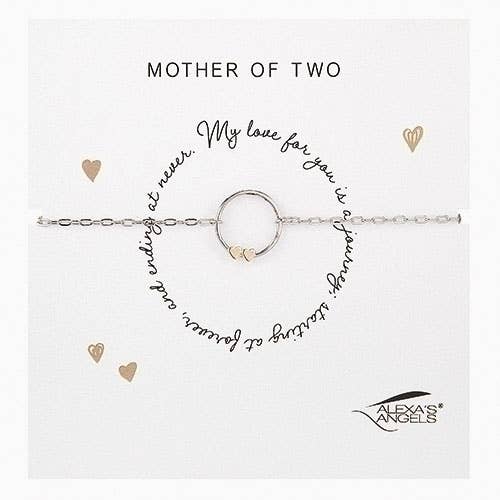 Mother of Two Silver Bracelet
