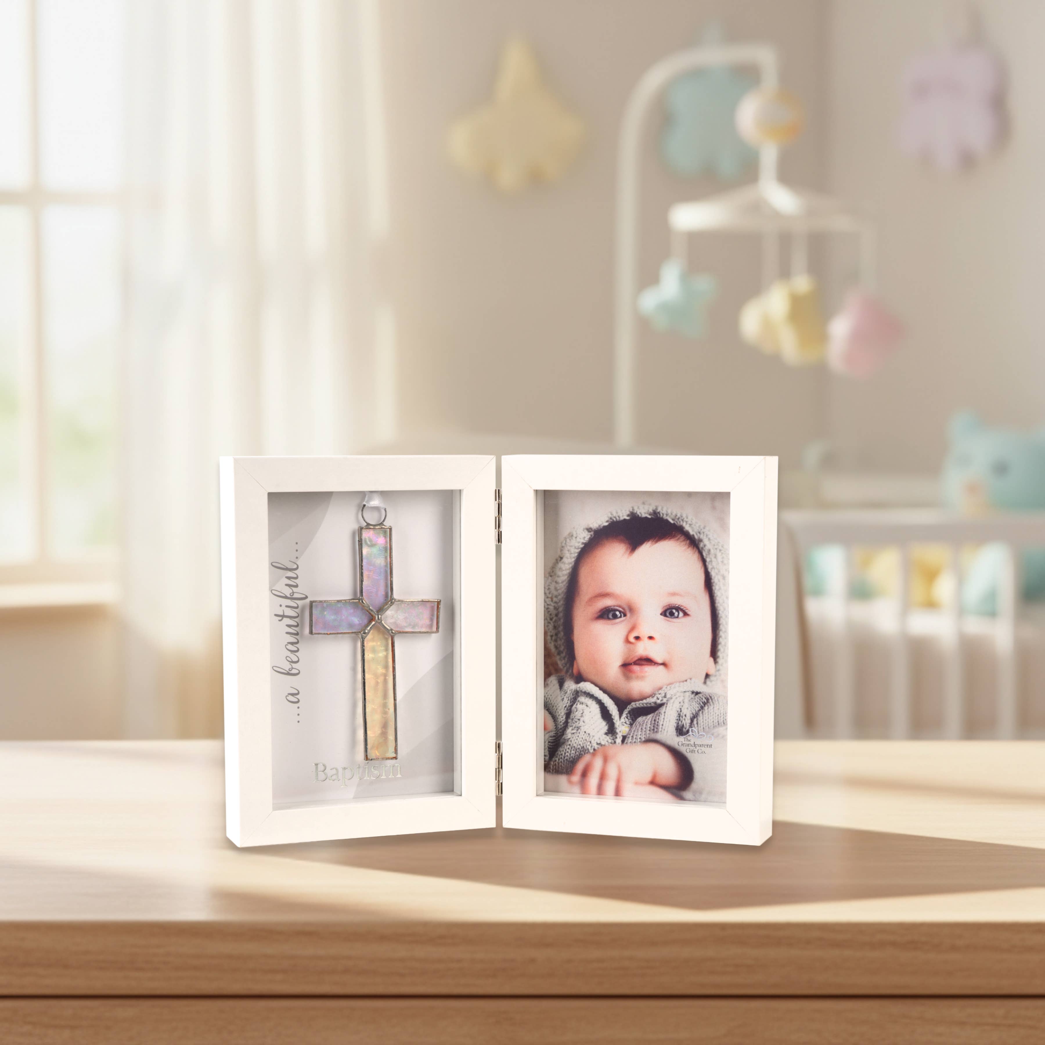 Baby Baptism Cross Keepsake Frame Shadow Box