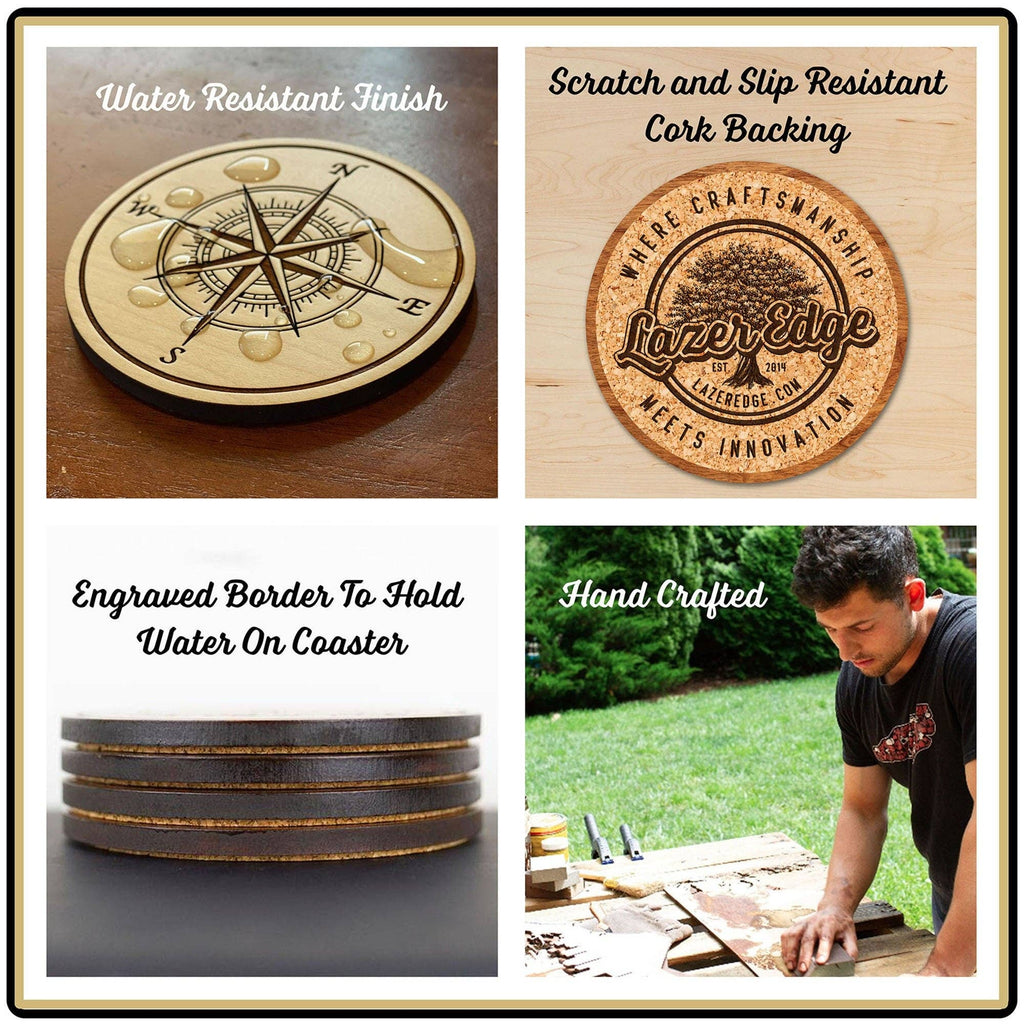 United States Naval Academy Anchor Coaster – Cherry Wood
