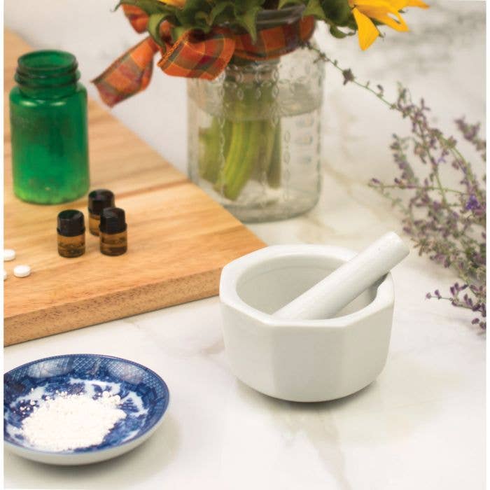 Octagonal Mortar And Pestle, 3.5in